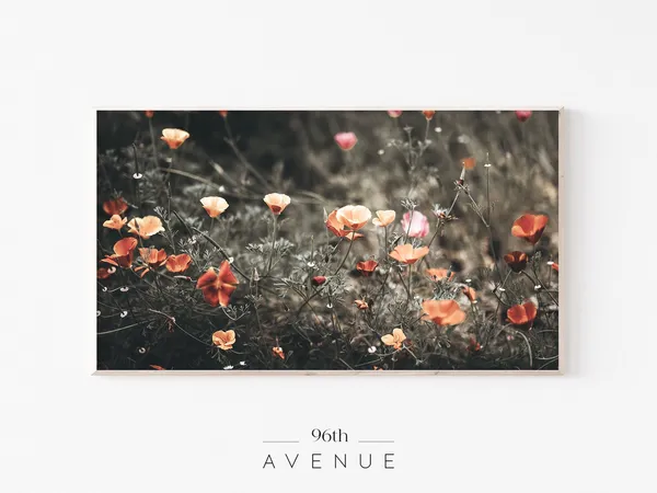 Wildflower Botanical Art Print for TV Wall Decor