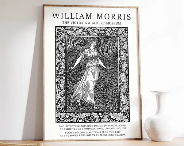 William Morris Floral Bird Art Print
