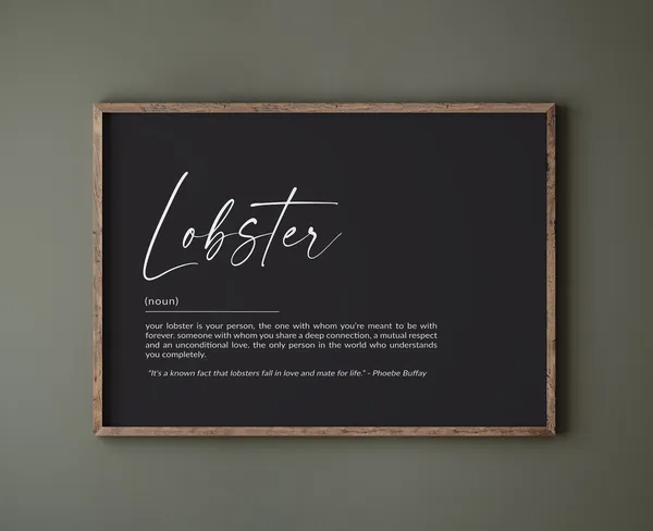 Lobster Definition Art Print, Ocean Sea Life