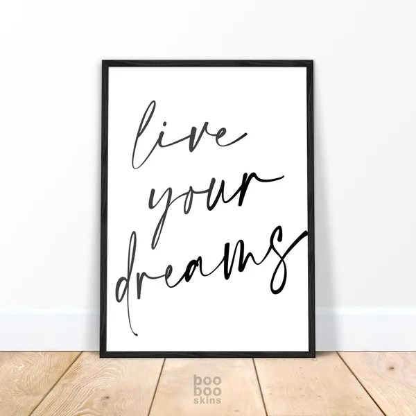 Live Your Dreams Scandi Quote Art Print