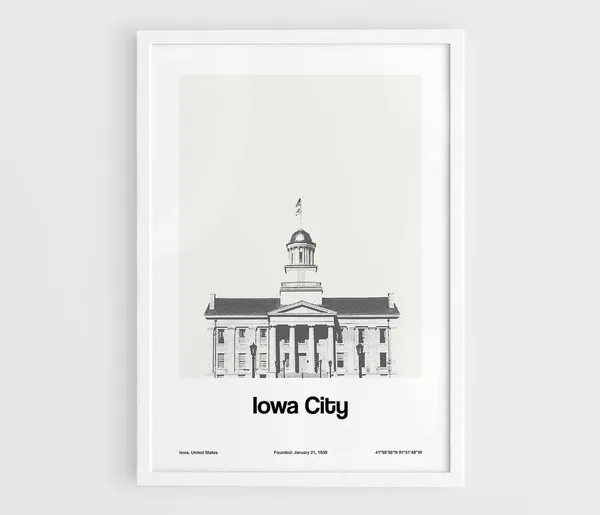 Iowa City Old Capitol Building, Minimalist Poster