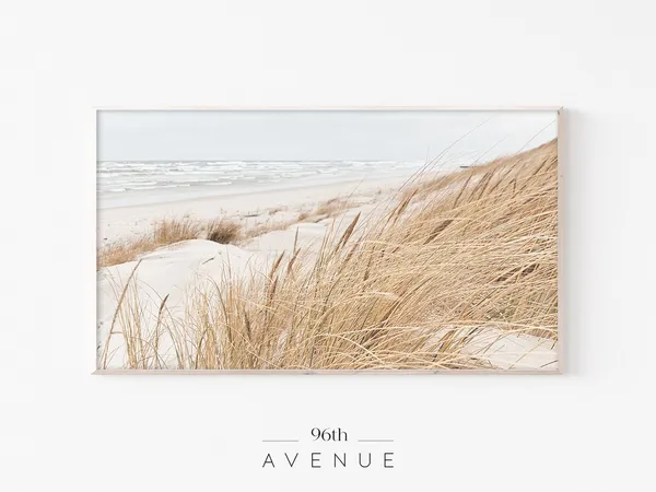 Beach Grass Coastal Landscape Art Print for TV