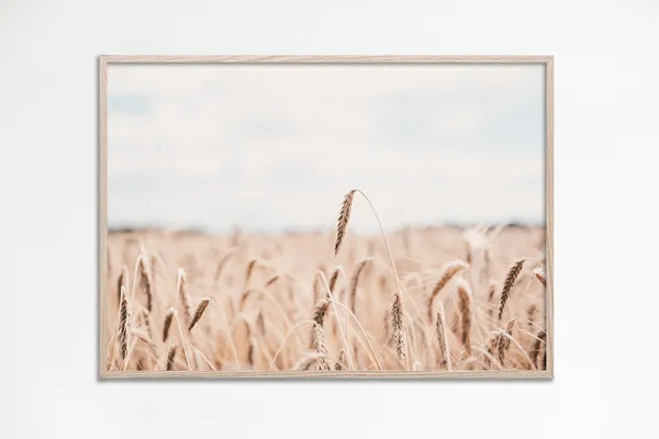 Wheat Field Art Print, Country House Landscape