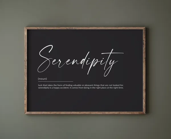 Serendipity Definition Art Print, Bedroom Wall Decor