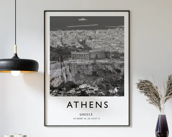 Athens Travel Poster, Greece Travel Art Print