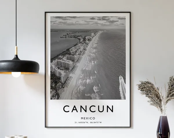 Cancun Travel Poster, Mexico Travel Art Print
