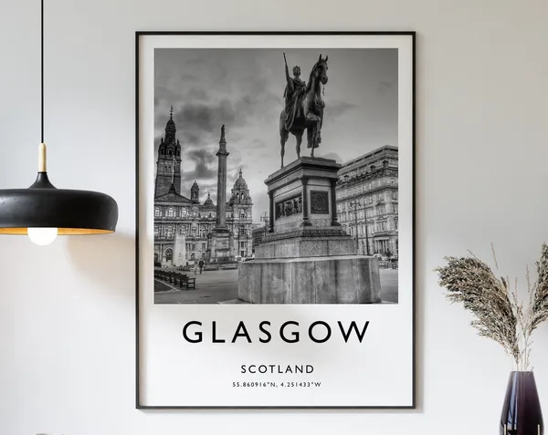 Glasgow Travel Poster, Scotland Travel Art Print