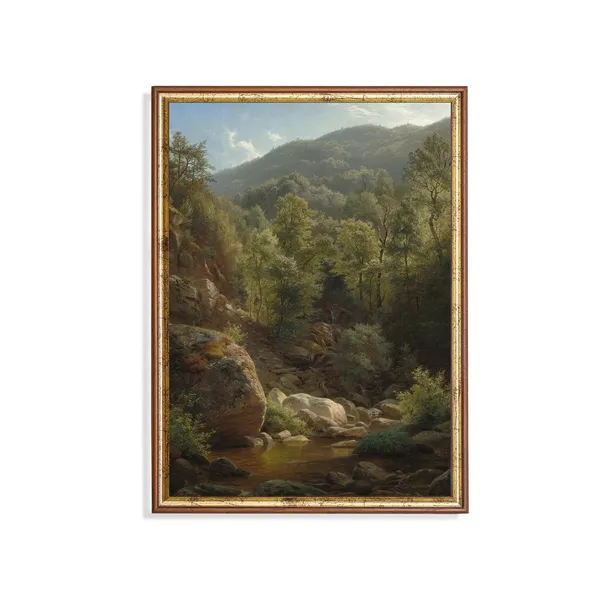 Vintage Country Landscape, Farmhouse Wall Art Print