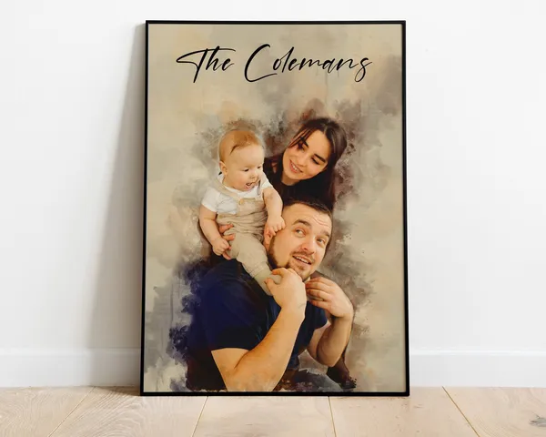 Custom Watercolor Portrait, Family Memory Gift