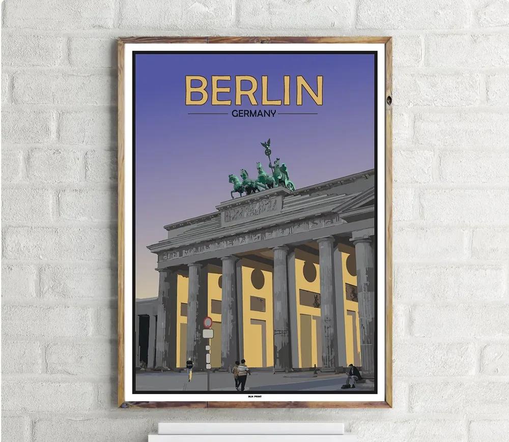 Brandenburger Tor Vintage Travel Poster