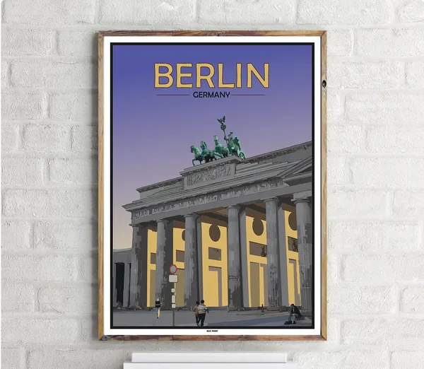 Brandenburger Tor Vintage Travel Poster