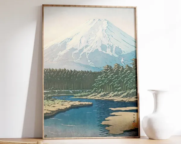 Japanese Mountain Range Travel Poster, Hasui Kawase