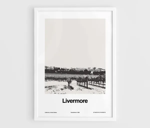 Livermore California Vineyards, Minimalist Art Print