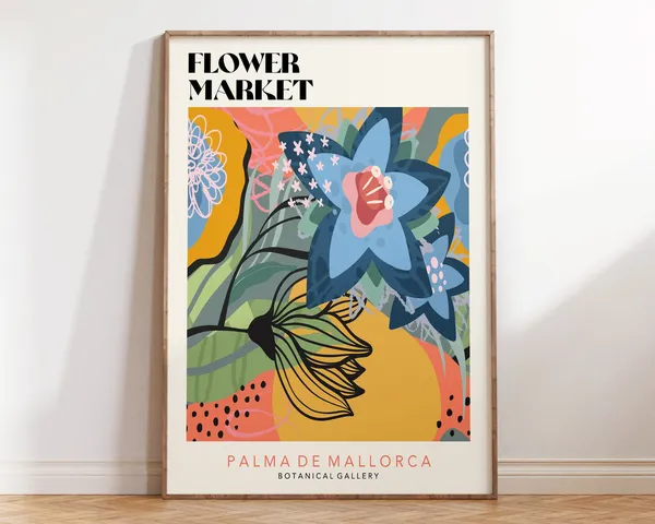 Mallorca Flower Market Abstract Flowers Art Print