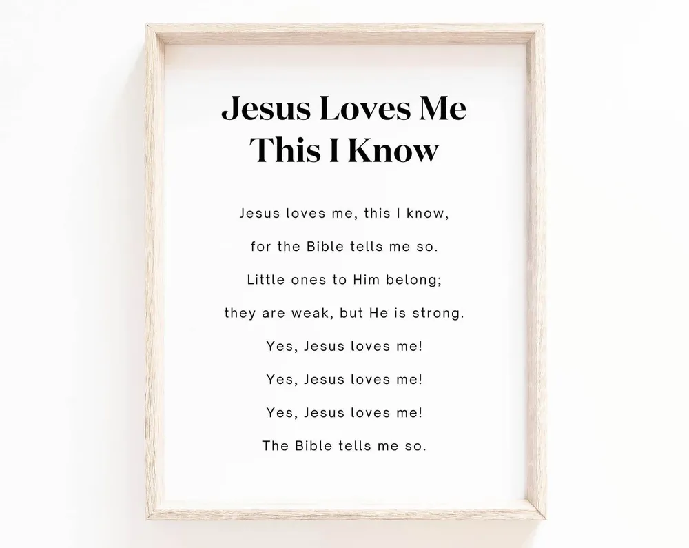 Jesus Loves Me Christian Nursery Wall Art Print