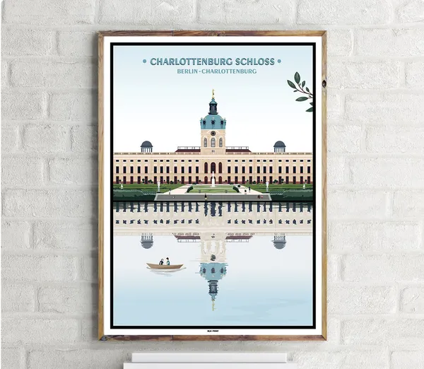 Charlottenburg Schloss Vintage Travel Poster