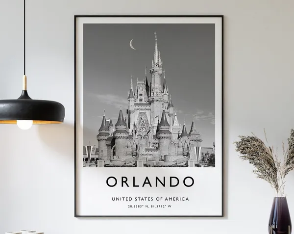 Orlando Travel Poster, Florida Travel Art Print