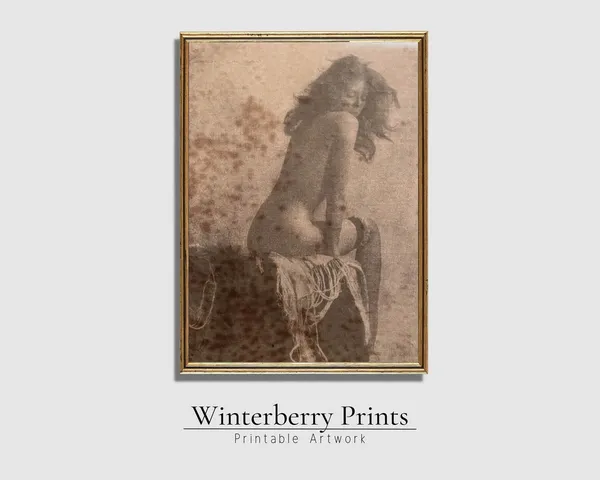 Vintage Nude Female Profile Bathroom Wall Art Print