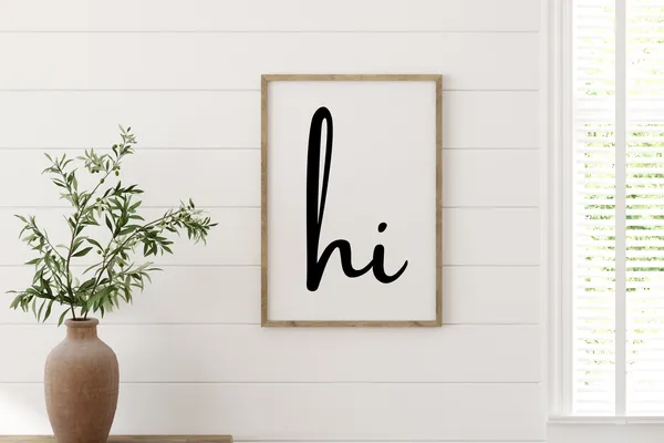 Hi Minimalist Hello Print, Entryway Wall Art