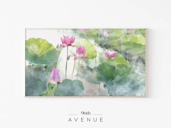 Water Lily Art for TV, Floral Nature Art Print