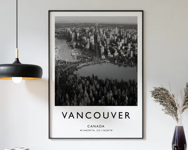 Vancouver Travel Poster, Canada Travel Art