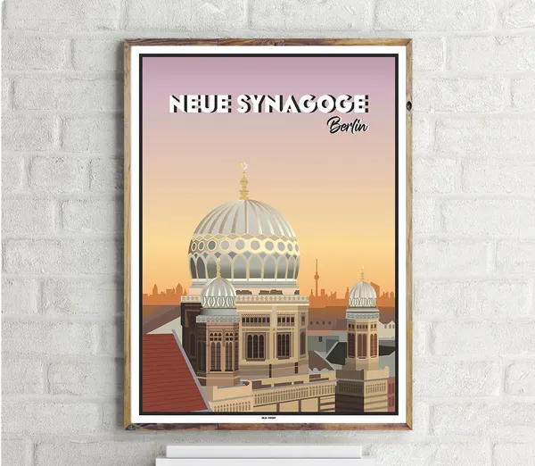 Mitte Neue Synagoge Vintage Travel Poster