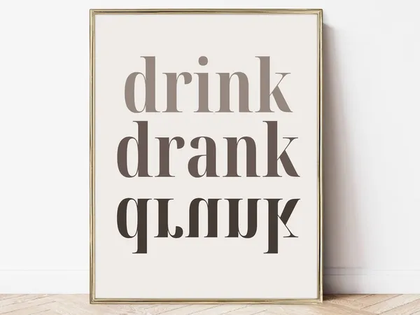 Home Bar Drink Drank Drunk Modern Wall Art Print