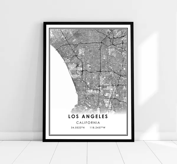 Los Angeles Map Poster, City Travel Poster