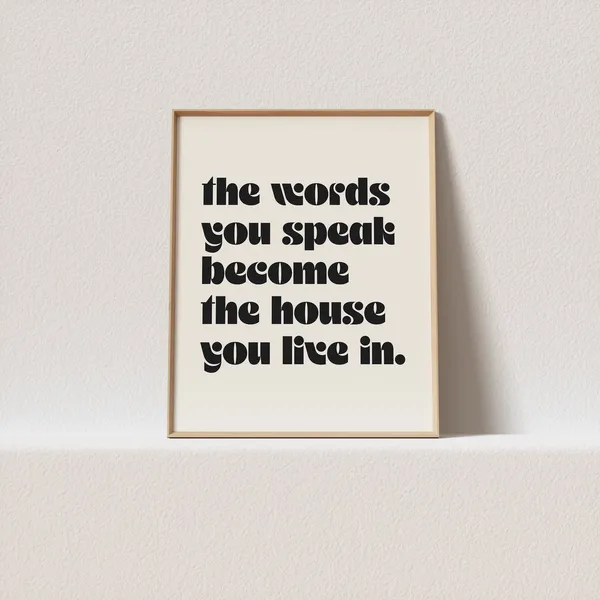 Retro The Words You Speak Minimal Typography Art Print