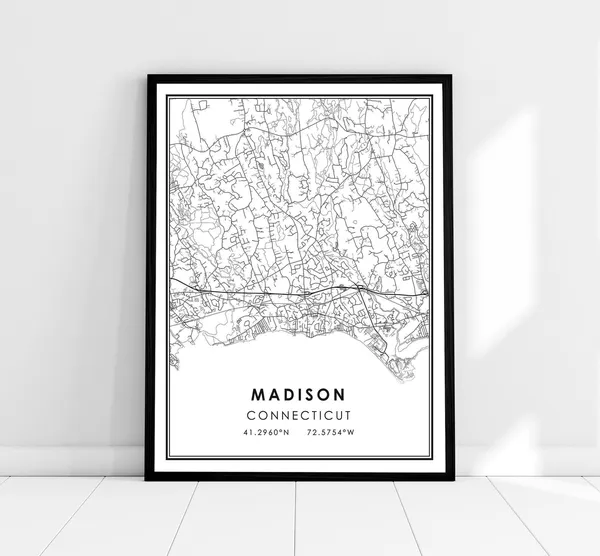 Madison Map Print Poster, Connecticut City Map