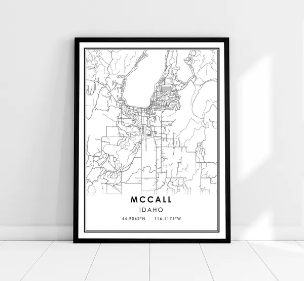 McCall Map Print, Idaho Travel Poster
