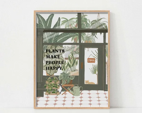Plant Shop Botanical Boho Art Print