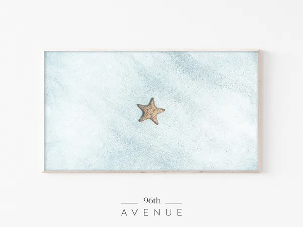 Starfish Art, Minimalist Sea Life Home Decor