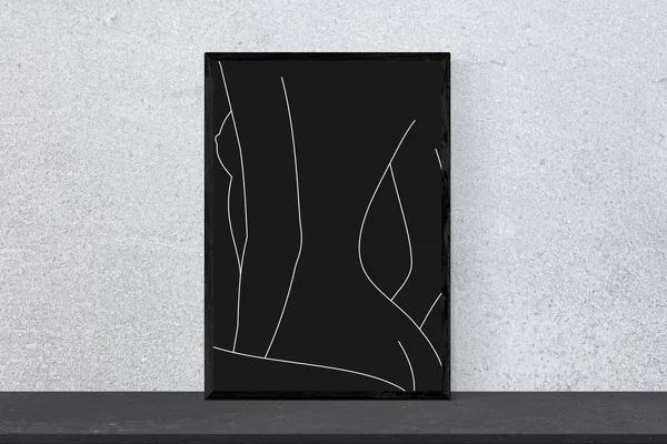 Naked Lines Naked Back Art Print, Minimal Modern Nude