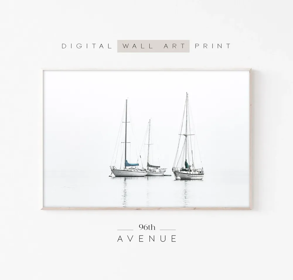 Sailboat Art Print, Sailing Wall Art