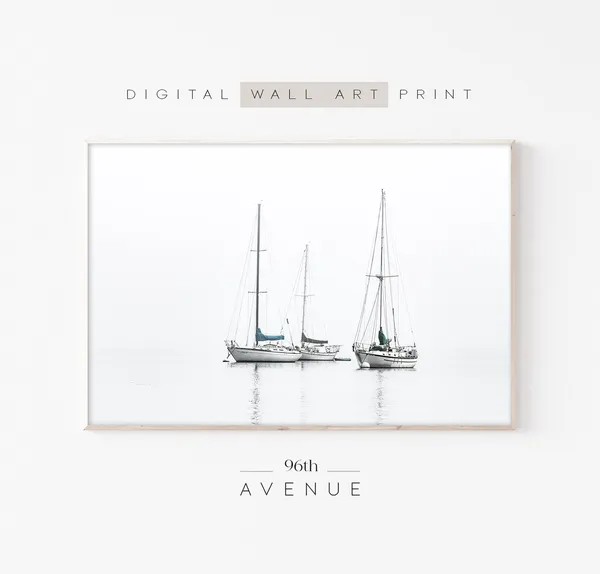 Sailboat Art Print, Sailing Wall Art
