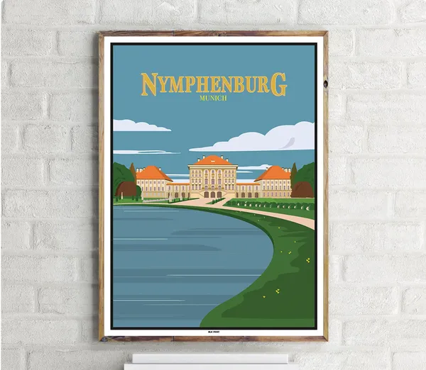 Nymphenburg Vintage Travel Poster, Place Print