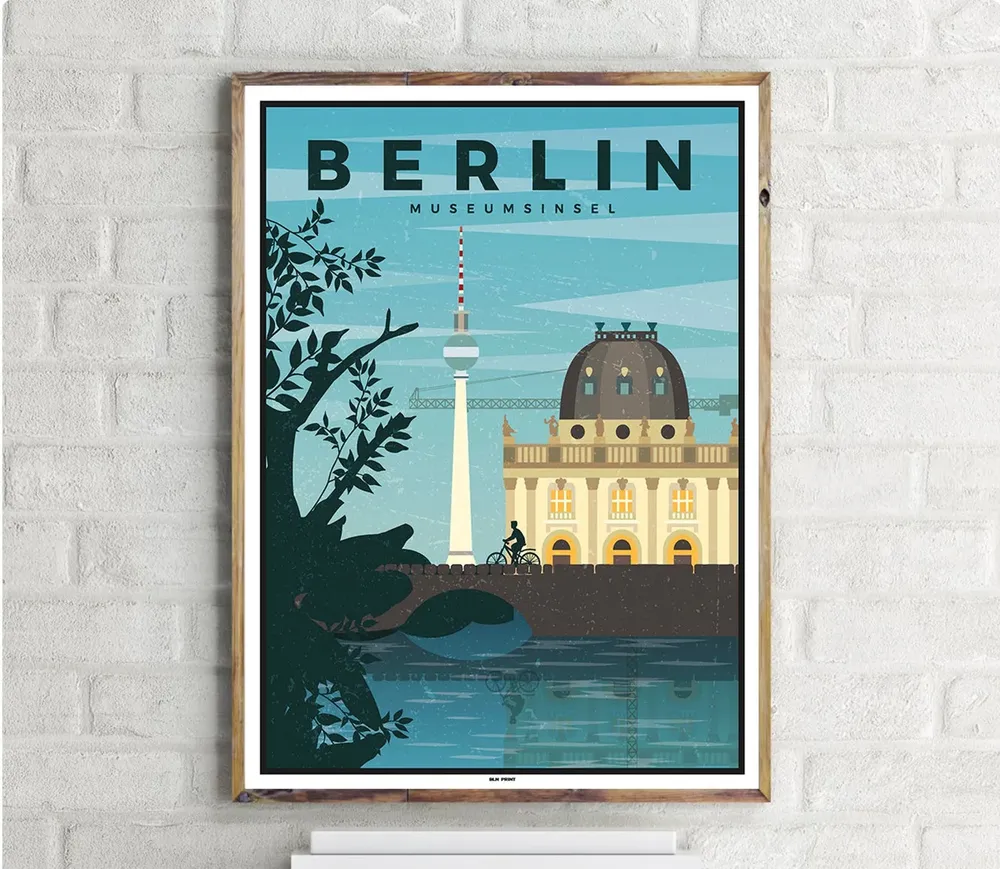 Museumsinsel Vintage Travel Poster