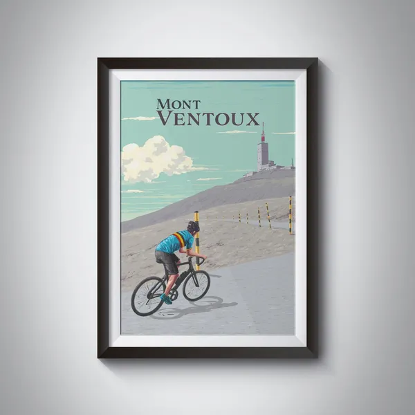 Mont Ventoux Vintage Travel Poster, Provence Mountain