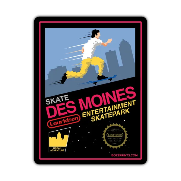Skate Des Moines Sticker Art Print