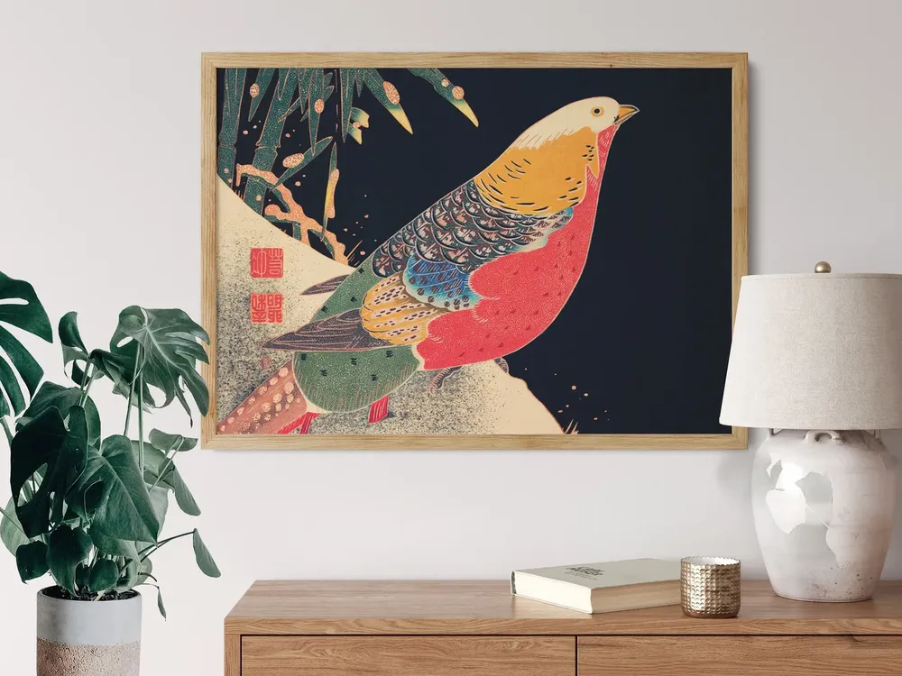 The Golden Pheasant, Japanese Minimalist Art Print - Image 2