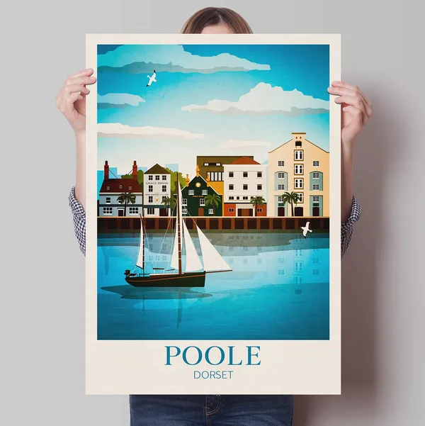 Poole Travel Poster, Dorset England Art Print