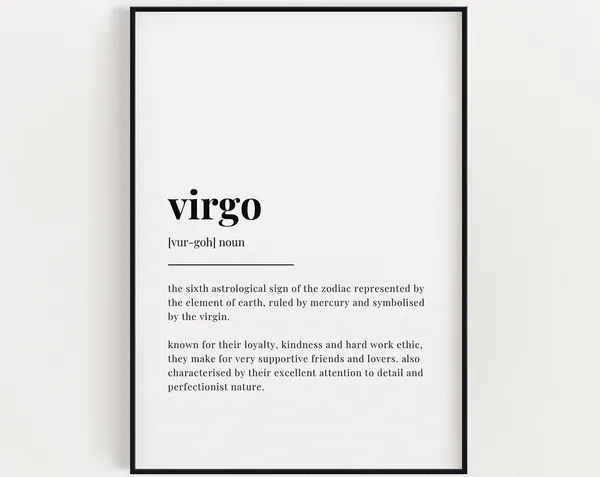 Virgo Definition Meaning Quote Print, Virgo Gift