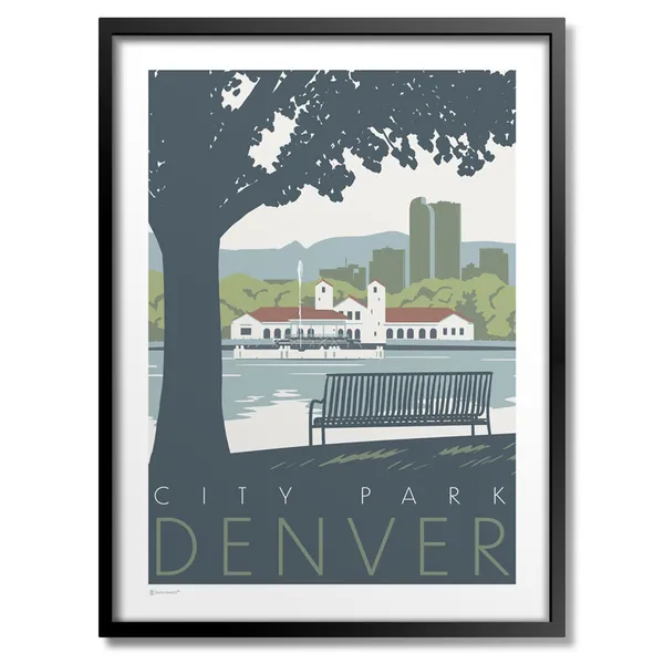 Denver City Park Travel Poster, City Landmark