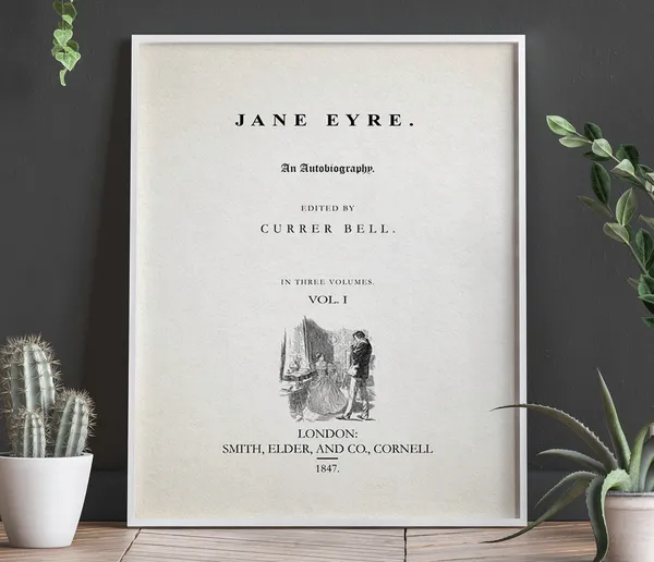 Jane Eyre Charlotte Brontë Book Title Page Art Print