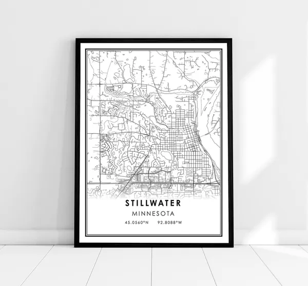 Stillwater Map Print Poster, Minnesota City