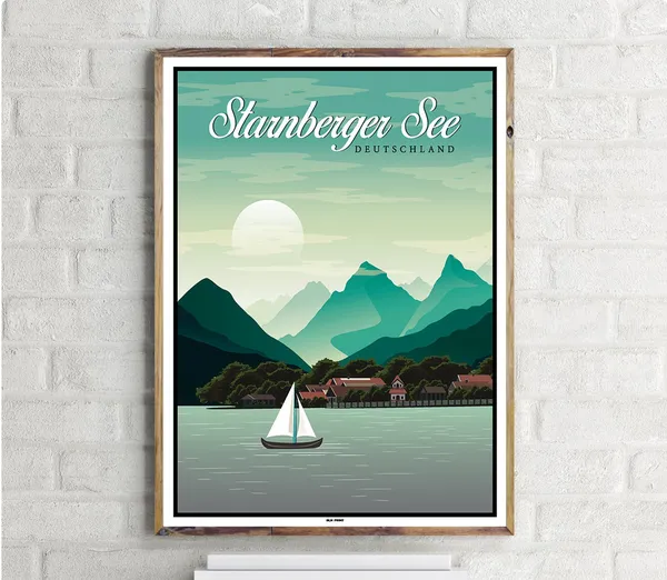 Starnberger See Vintage Travel Poster