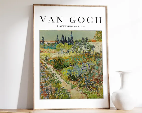 Van Gogh Flowering Garden Art Print, Exhibition Poster