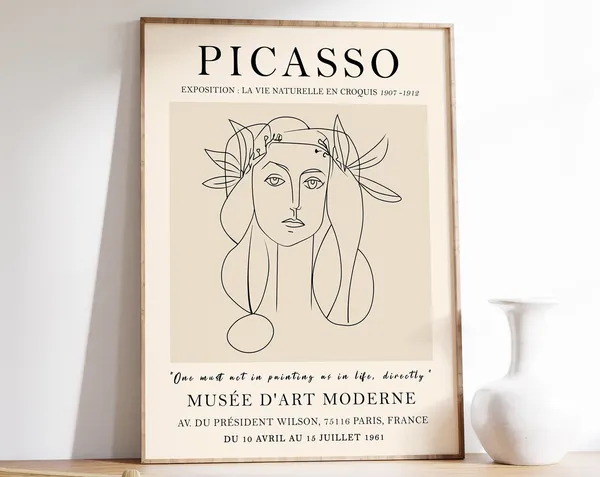 Picasso Goddess Of War Vintage Minimalist Poster