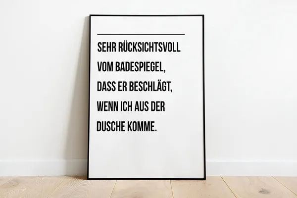 Funny Bathroom Mirror Poster, Bathroom Wall Art Print